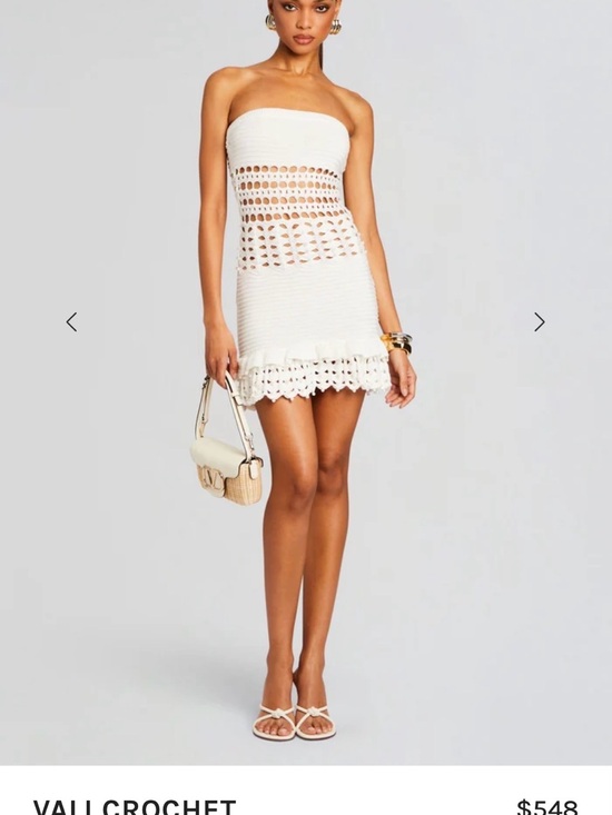 Retrofete Dresses & Skirts - Retrofete Cream Crochet Strapless Mini Dress